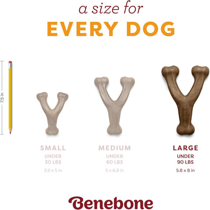 Benebone Wishbone dog chew - curved wishbone shape for an easy paw grip