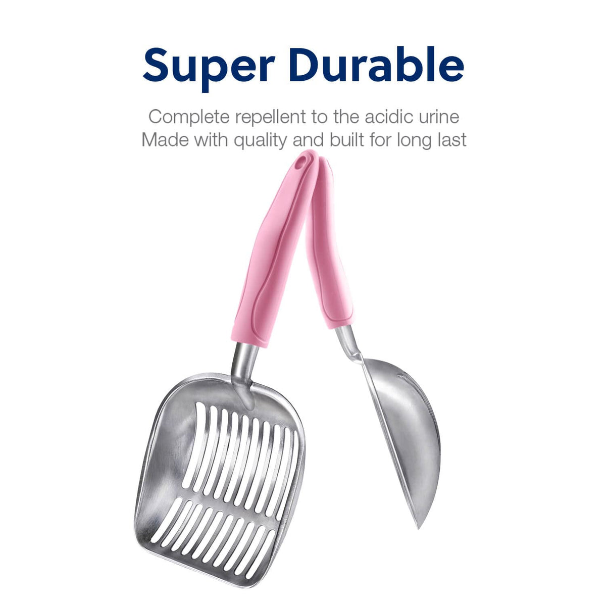 WePet Metal Cat Litter Scoop with Deep Sifter and Long Handle