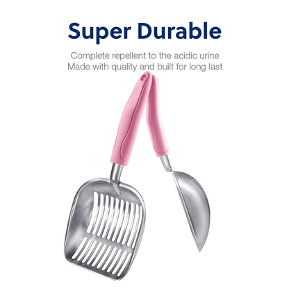 WePet Metal Cat Litter Scoop with Deep Sifter and Long Handle