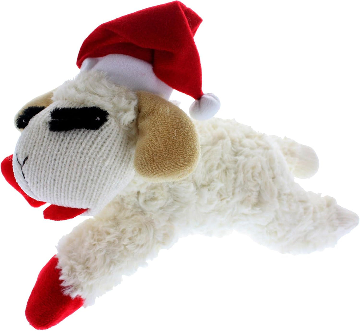 Multipet Holiday Lamb Chop – 10.5" Plush Squeaky Dog Toy with Reindeer Antlers