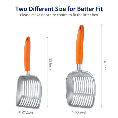 WePet Metal Cat Litter Scoop with Deep Sifter and Long Handle