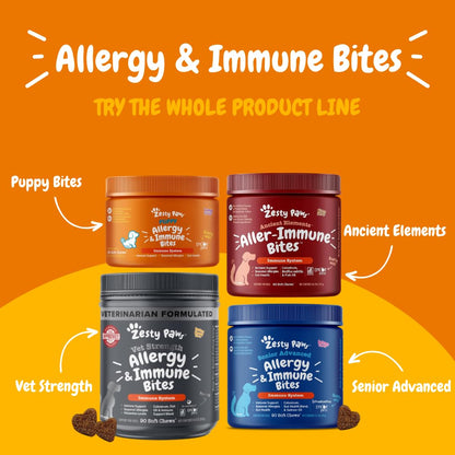 Zesty Paws Peanut Butter Allergy Support Chews for Dogs, 90 Count