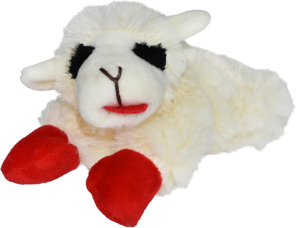 Multipet Holiday Lamb Chop – 10.5" Plush Squeaky Dog Toy with Reindeer Antlers