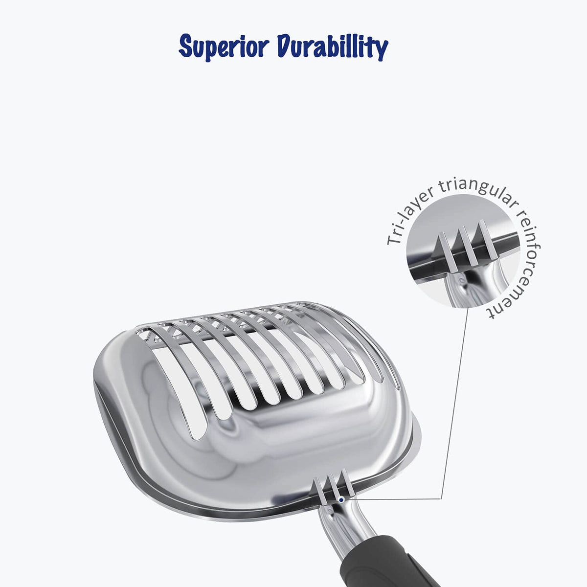 WePet Metal Cat Litter Scoop with Deep Sifter and Long Handle