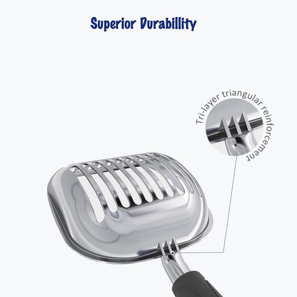 WePet Metal Cat Litter Scoop with Deep Sifter and Long Handle