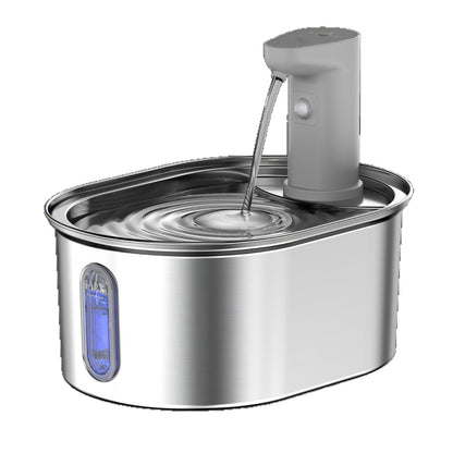 Stainless Steel Cat Water Dispenser Wireless Intelligent Automatic Circulating Water Machine Pet Smart Battery-Powered Feeder