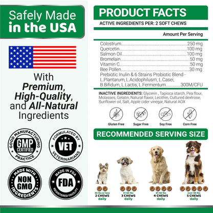 YUMA'S Dog Allergy Relief Chews   Dog Itching Skin Relief Treatment Pills   170 Treats   Anti Itch for Dogs   Itchy and Paw Licking   Dry Skin & Hot Spots   Omega 3 Fish Oil   Skin & Coat Supplement