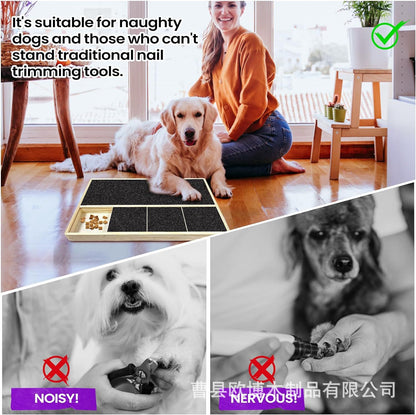 Wooden dog scratcher with multiple drawers, dog nail file board, dog nail grinding toy, wooden pet claw grinder