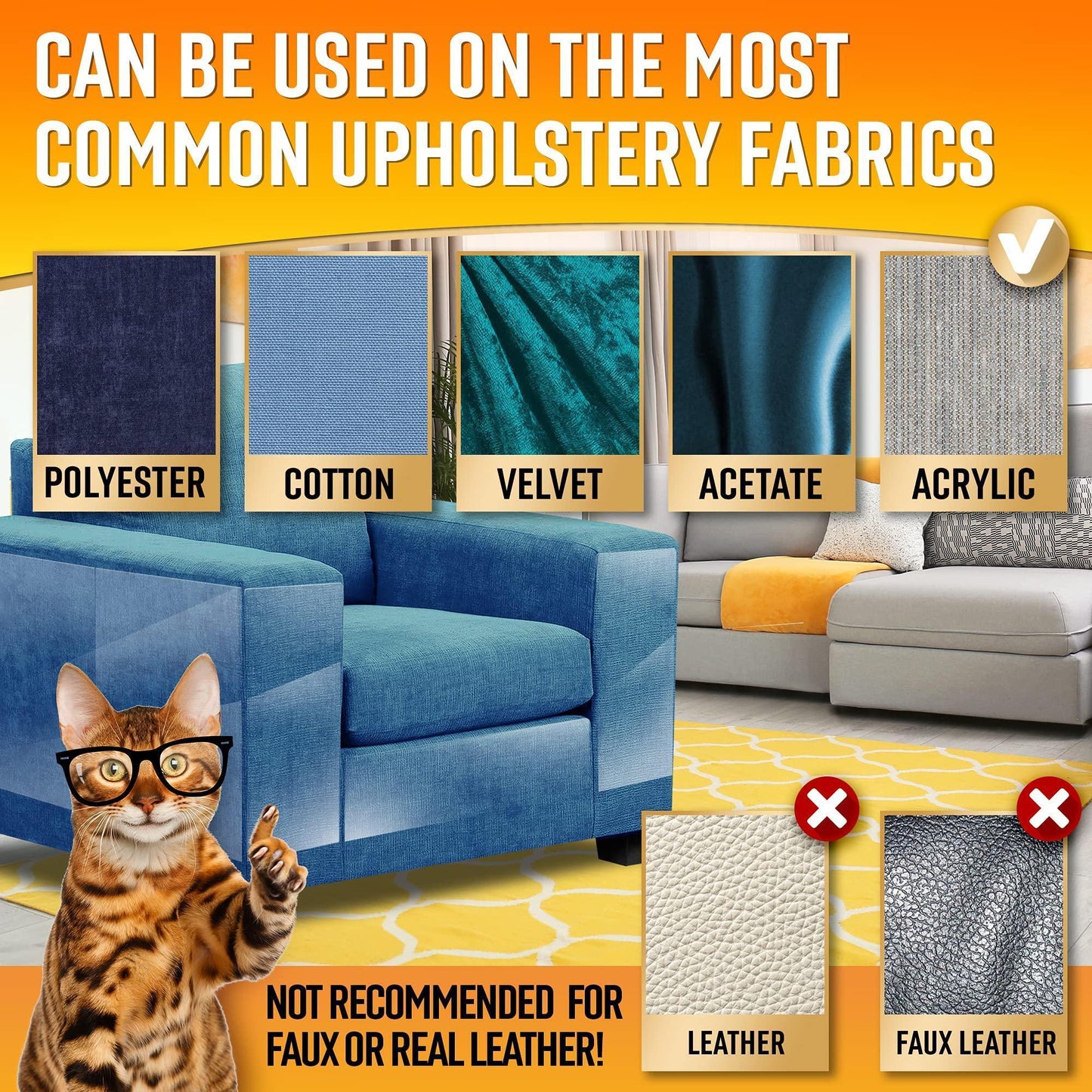 Heavy Duty Cat Scratch Deterrent Furniture Protectors for Sofa Doors Clear Couch Protectors from Cats Scratching Anti Cat Scratch Tape Guards 20 Sheets