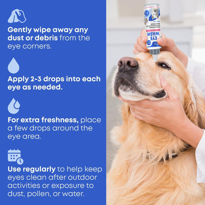 Cat & Dog Eye Wash Drops & Tear Stain Remover Cleaner  Eye Infection Treatment Helps Prevent Pink Eye Relief Allergies Symptoms Runny Dry Eyes   Safe for Small Animals (Eye Drops)