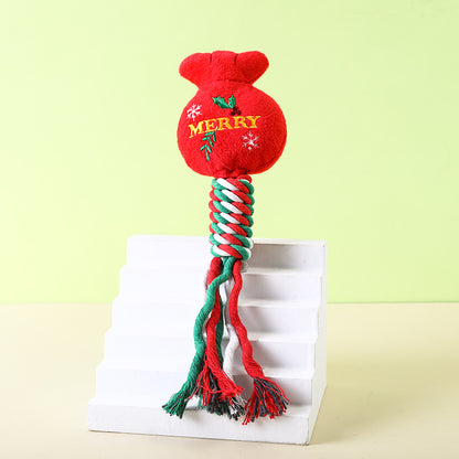 Christmas Plush Rope Dog Toy – Festive Chew Toy in 6 Holiday Designs
