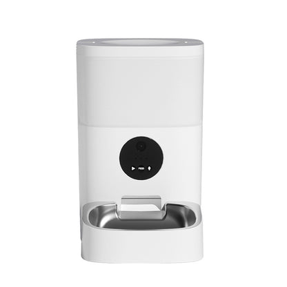 The Smartphone APP Of Pet Feeder Controls The Intelligent Automatic Feeding Machine 4L For Regular Quantification Of Cat And Dog Food