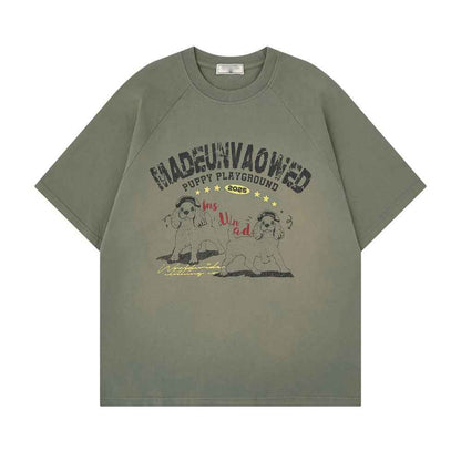 Animal Dog Printed Short sleeved T-shirt