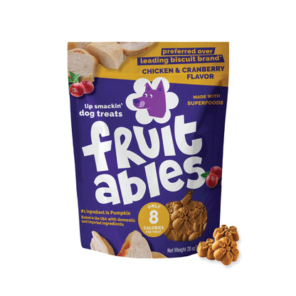 Fruitables Pumpkin & Blueberry Low-Calorie Baked Dog Treats, 12 oz