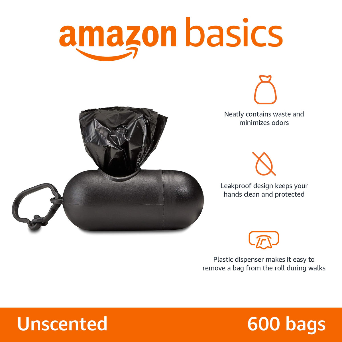 Amazon Basics Leak-Proof Dog Poop Bags with Dispenser, 900 Count