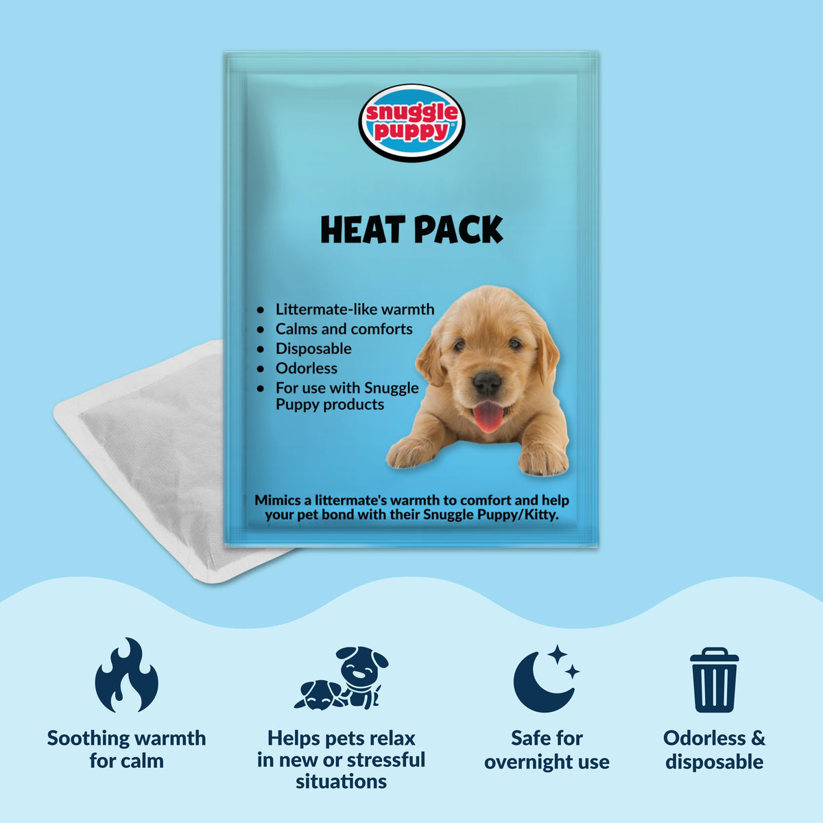 Snuggle Puppy Heartbeat Toy – Calming Comfort Plush for Medium Dogs, Cream