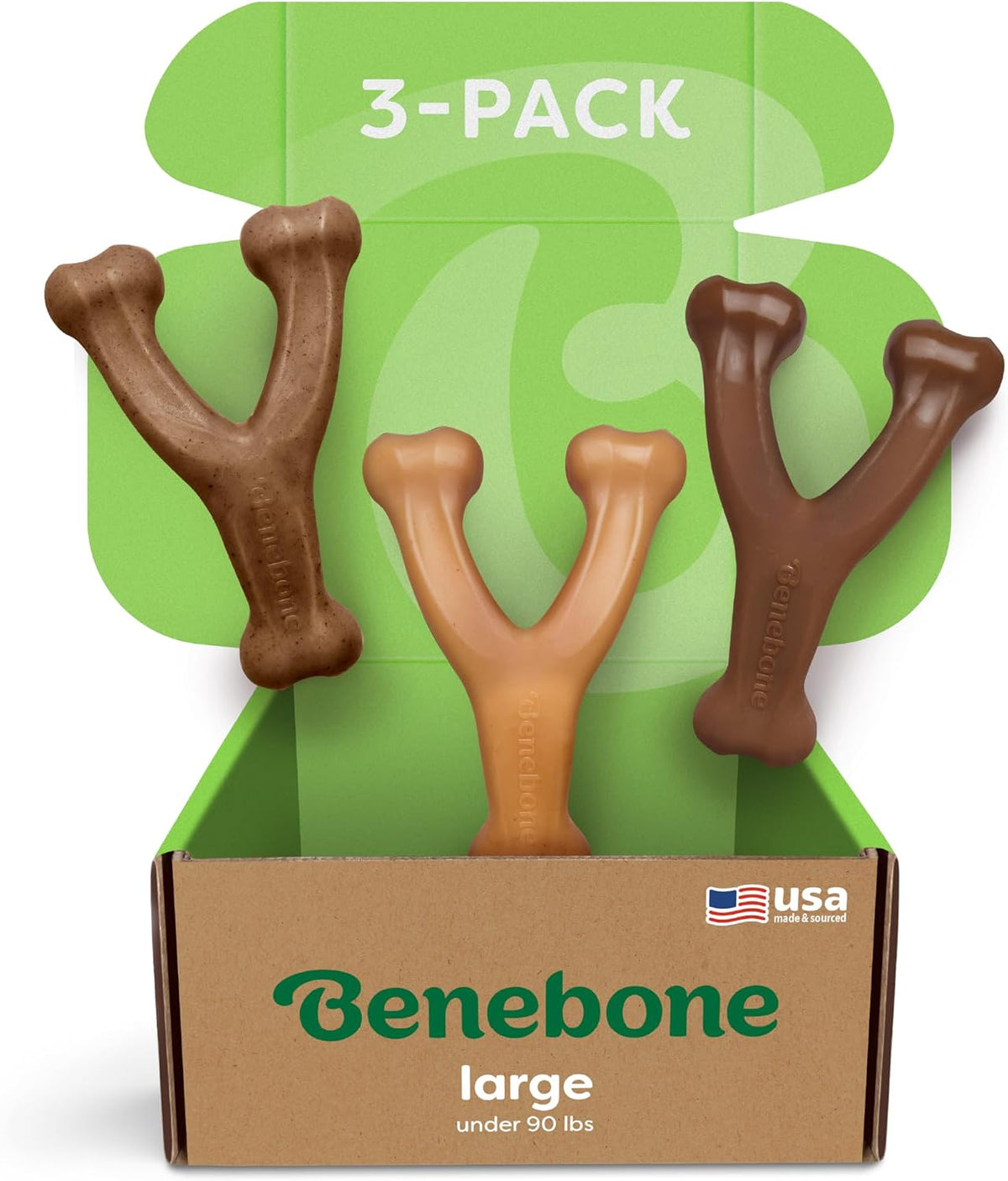 Benebone Wishbone chew toy for power chewers, made in the USA