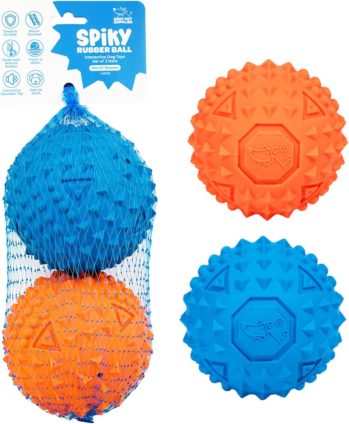 Best Pet Supplies Crinkle Duck Dog Toy – Blue, No Stuffing