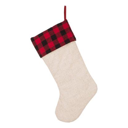 Glitzhome LED Christmas Stockings – 21" Embroidered Linen Stockings, 2-Pack