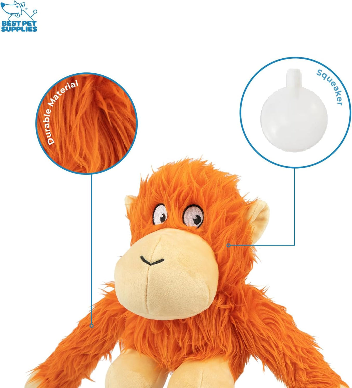 Best Pet Supplies Crinkle Duck Dog Toy – Blue, No Stuffing