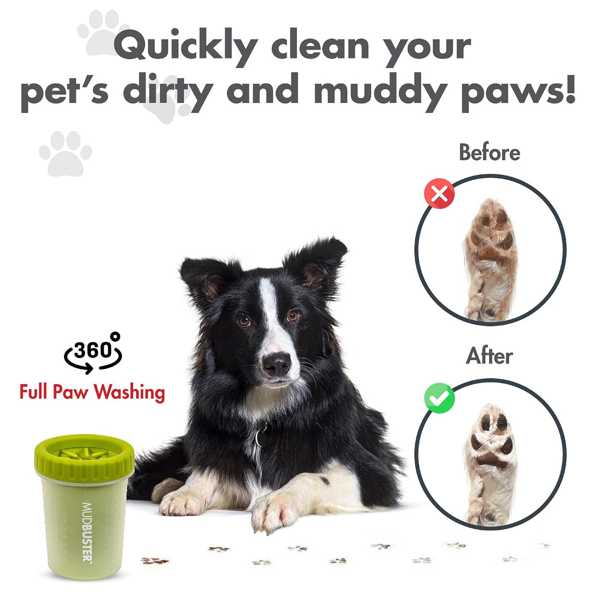 Dexas MudBuster small dog paw cleaner green