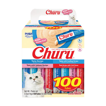 INABA Churu Chicken Lickable Cat Treats with Vitamin E, 120 Tubes