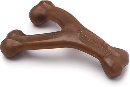 Benebone Wishbone dog chew toy - real bacon flavor nylon chew for aggressive chewers