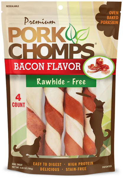 Pork Chomps Pork Skin Twists – front angle view