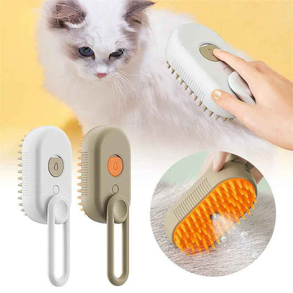 3‑in‑1 Cat Steam Brush Electric Pet Grooming Comb Hair Removal Massage Tool