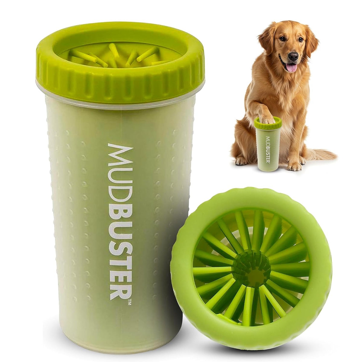 Dexas MudBuster portable paw cleaner with silicone bristles