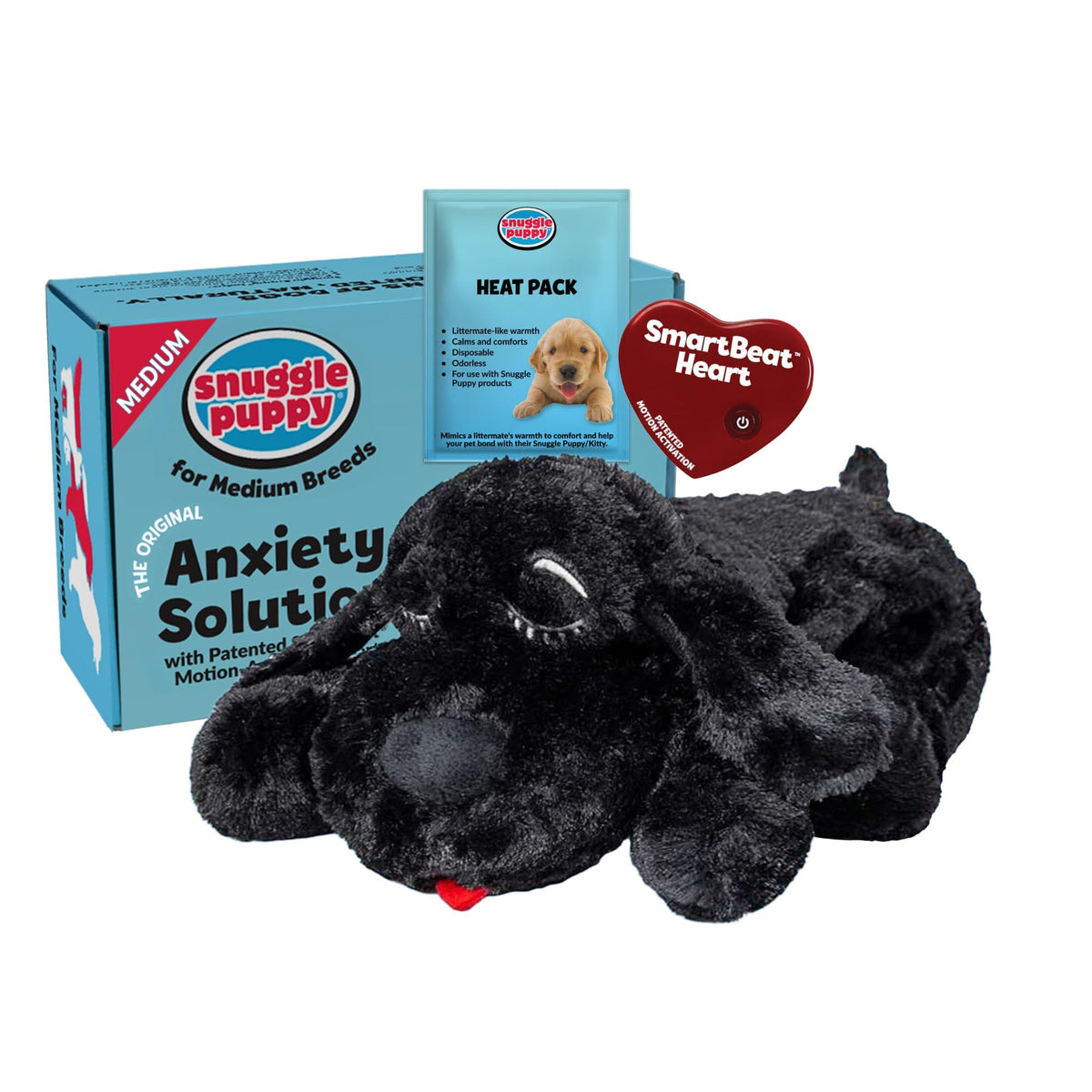Snuggle Puppy Heartbeat Toy – package contents view