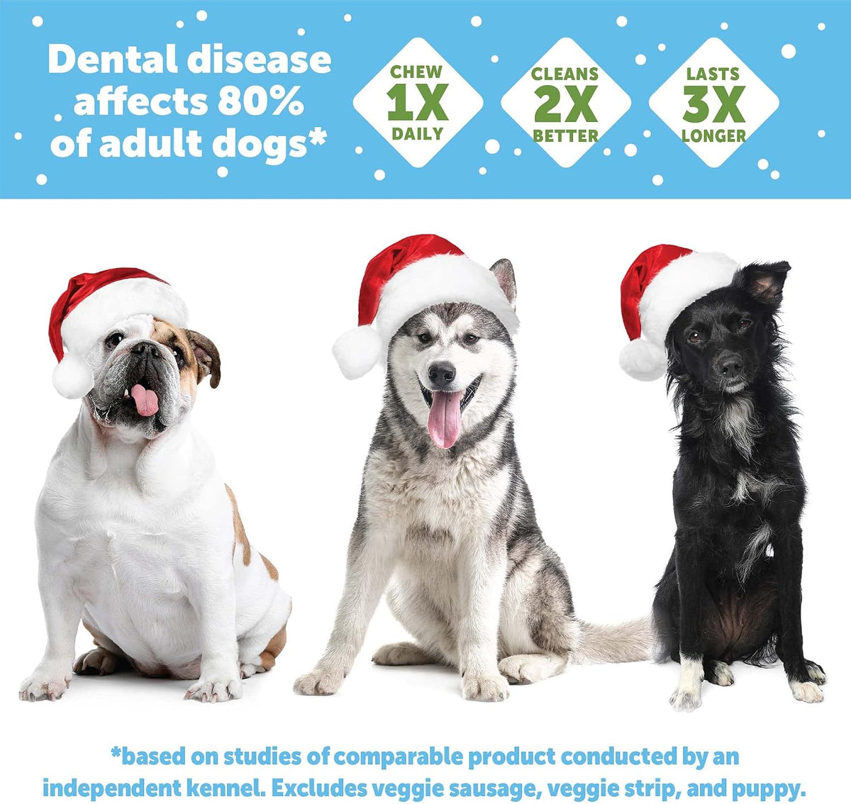 WHIMZEES Holiday Dog Dental Treats – Medium, 6 Count