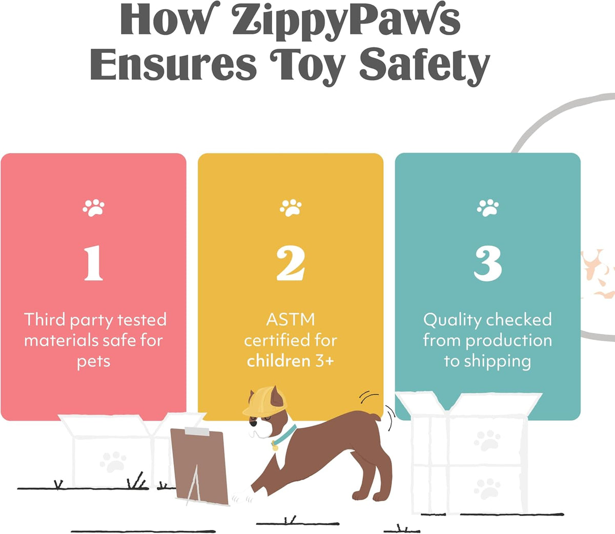 Dog playing with a ZippyPaws Skinny Peltz no-stuffing plush toy