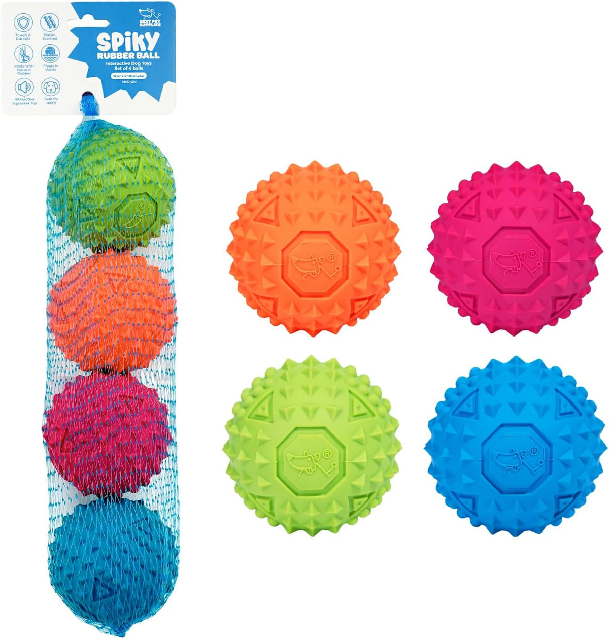 Best Pet Supplies Crinkle Duck Dog Toy – Blue, No Stuffing