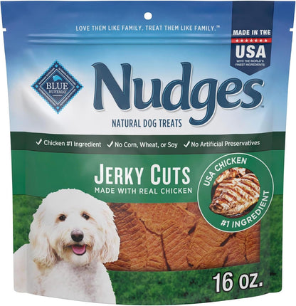 Blue Buffalo Nudges Chicken Jerky Cuts Dog Treats, 16 oz