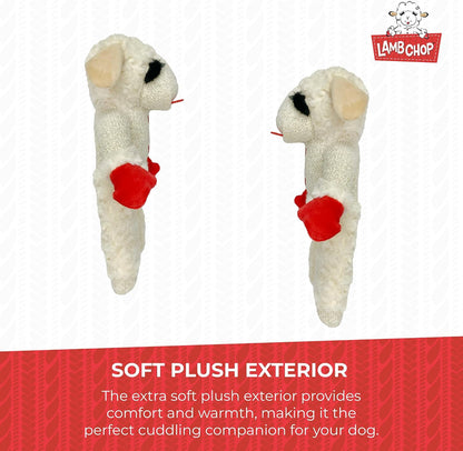 Multipet Holiday Lamb Chop – 10.5" Plush Squeaky Dog Toy with Reindeer Antlers