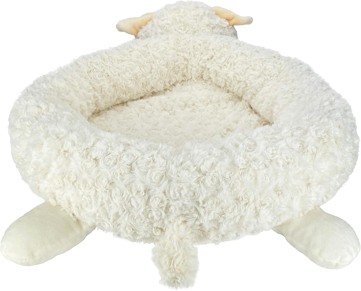 Multipet Holiday Lamb Chop – 10.5" Plush Squeaky Dog Toy with Reindeer Antlers