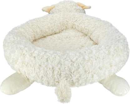 Multipet Holiday Lamb Chop – 10.5" Plush Squeaky Dog Toy with Reindeer Antlers
