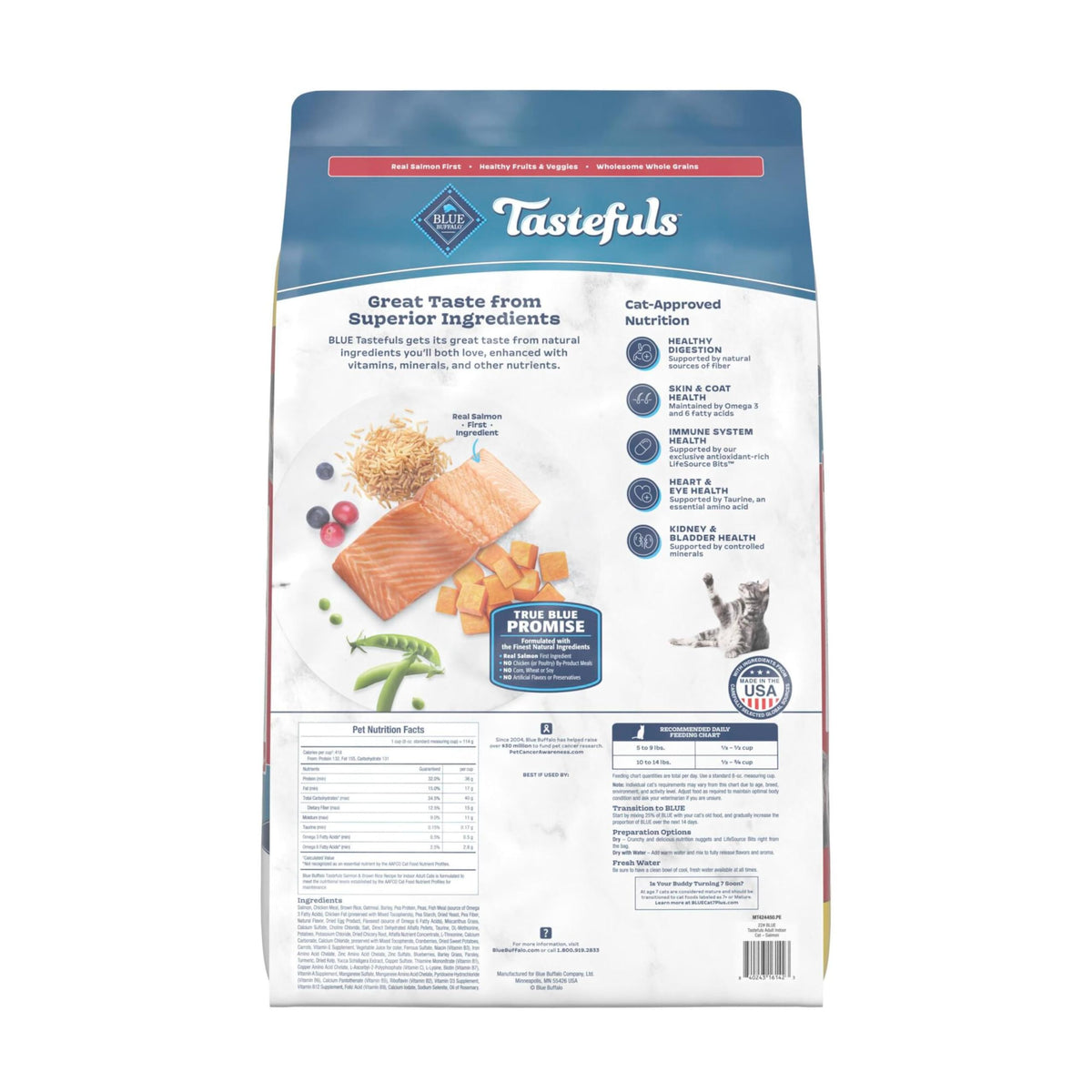 Blue Buffalo Tastefuls Chicken Dry Cat Food for Adult Indoor Cats, 7 lb