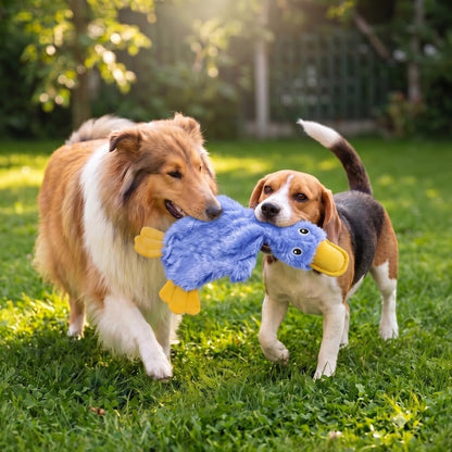 Best Pet Supplies Crinkle Duck Dog Toy – Blue, No Stuffing