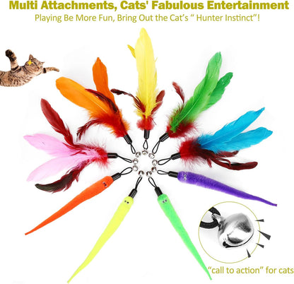 MeoHui Interactive Cat Wand Toy Set – 2 Wands & 9 Refills