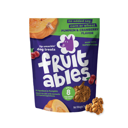 Fruitables Pumpkin & Blueberry Low-Calorie Baked Dog Treats, 12 oz