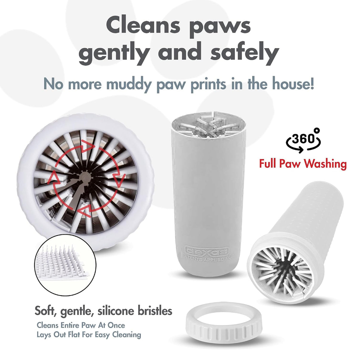 Dexas MudBuster portable paw cleaner with silicone bristles