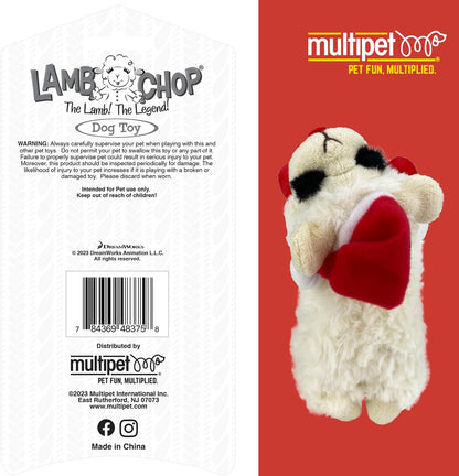 Multipet Holiday Lamb Chop – 10.5" Plush Squeaky Dog Toy with Reindeer Antlers