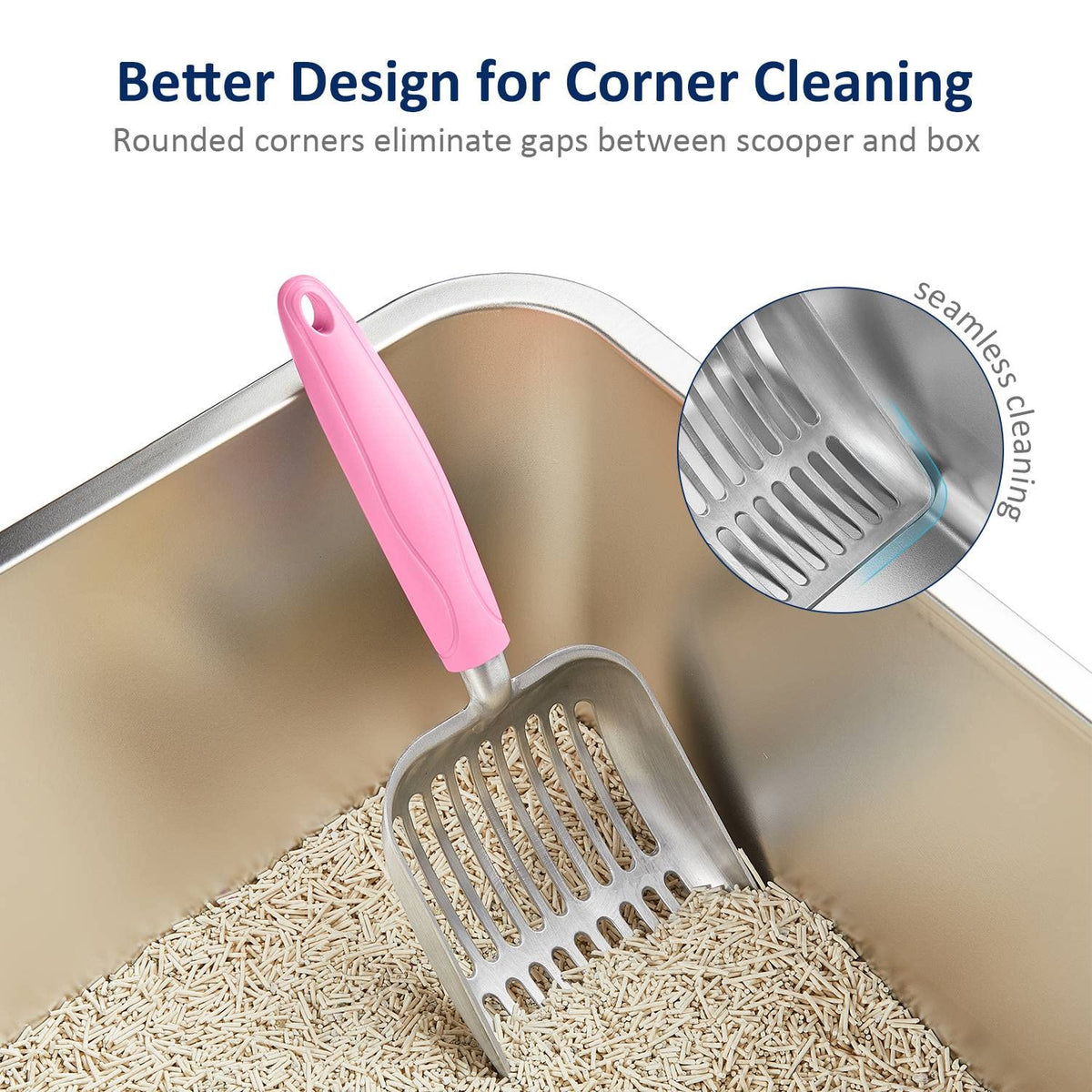 WePet Metal Cat Litter Scoop with Deep Sifter and Long Handle
