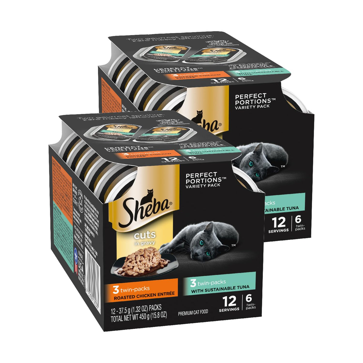 Sheba Perfect Portions Cuts in Gravy Wet Cat Food Multipack, 24 Trays