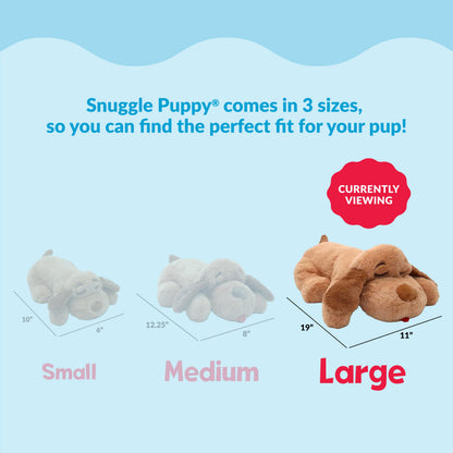 Snuggle Puppy Heartbeat Toy – Calming Comfort Plush for Medium Dogs, Cream