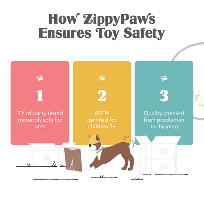 ZippyPaws Skinny Peltz 3-pack plush dog toys for tugging and fetching