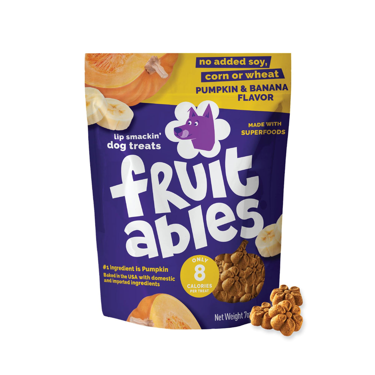 Fruitables Pumpkin & Blueberry Low-Calorie Baked Dog Treats, 12 oz