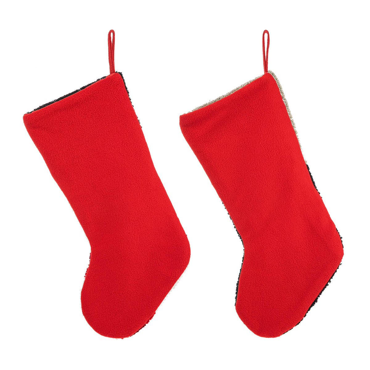 Glitzhome LED Christmas Stockings – 21" Embroidered Linen Stockings, 2-Pack